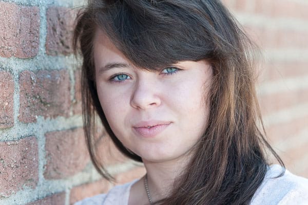 Voorbeeld van een bewerkte portret foto met Lightroom