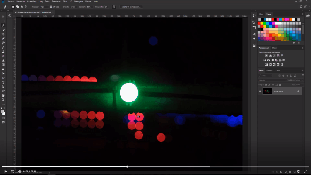 Werken met de magnetische lasso tool: stap 3