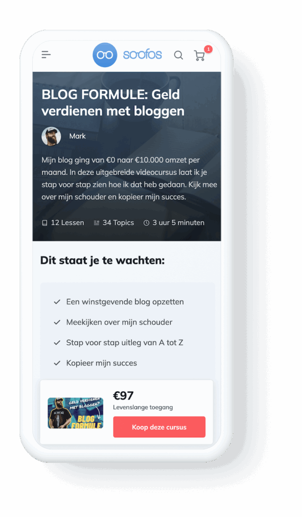 Bij Soofos plaats je eenvoudig je eigen cursus in ons e-learning platform.