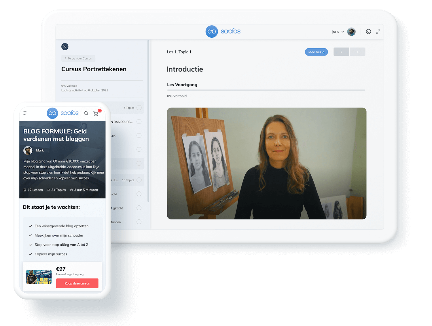 Bij Soofos plaats je eenvoudig je eigen cursus in ons e-learning platform.